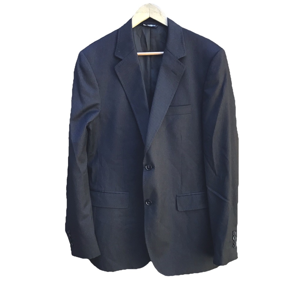 Dolce & Gabbana Luxury Black Pinstripe Wool Blazer Sport Coat 40R Made Italy
